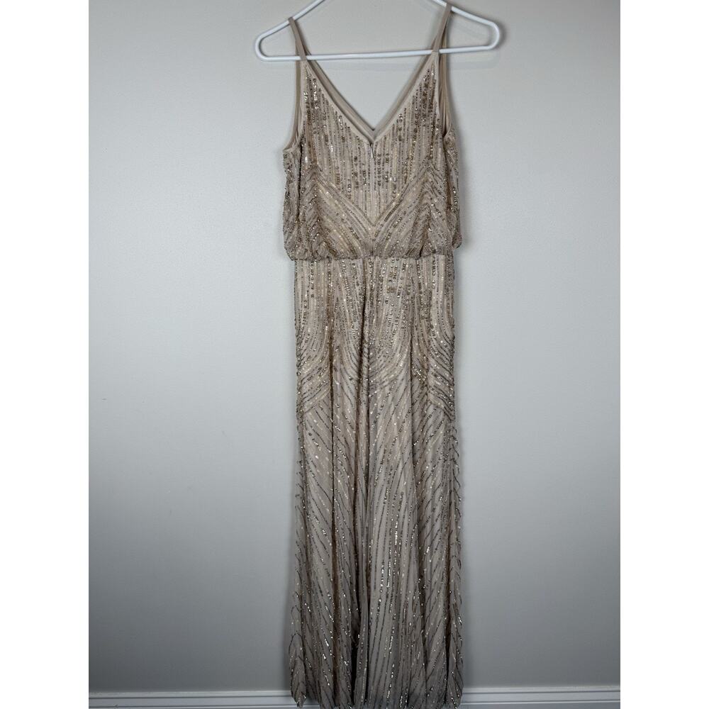 BHLDN Cream Fidelia Beaded Maxi Dress Oyster Sz 6 Anthropologie Wedding Gown - Picture 7 of 13